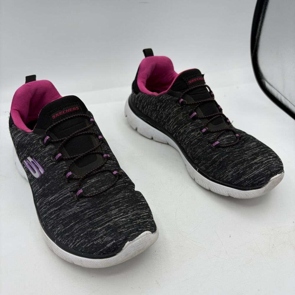Skechers Sneakers Womens Size 6.5 Summits Quick Getaway 12983 Black Pink Walk Ru